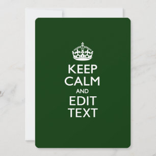Carte KEEP CALM PERSONNALISÉ ET Éditer du texte sur vert
