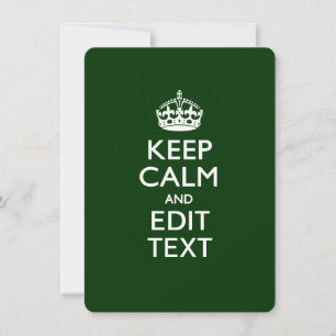 Carte KEEP CALM PERSONNALISÉ ET Éditer du texte sur vert