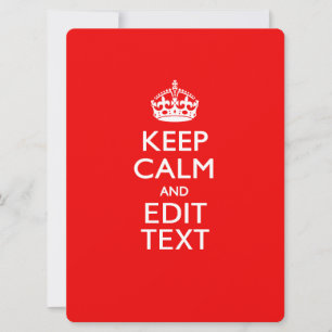 Carte KEEP CALM PERSONNALISÉ ET modifier le texte en rou
