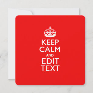 Carte KEEP CALM PERSONNALISÉ ET modifier le texte en rou