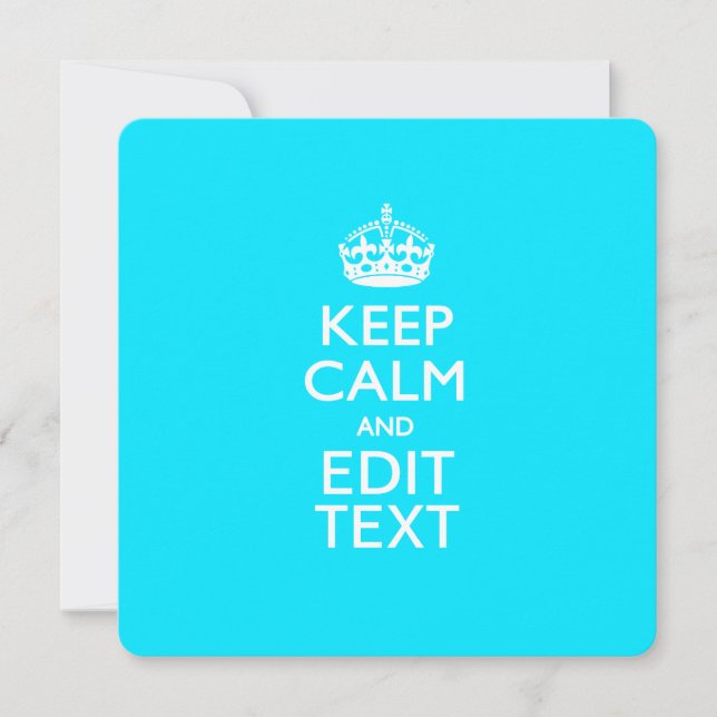 Carte KEEP CALM PERSONNALISÉ ET modifier le texte sur Pe (Devant)