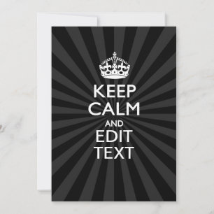 Carte KEEP CALM personnalisé et votre texte sur Sunburst