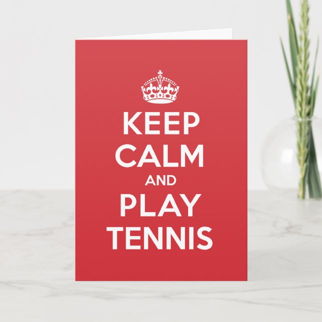 Carte Keep Calm Play Tennis (Devant)