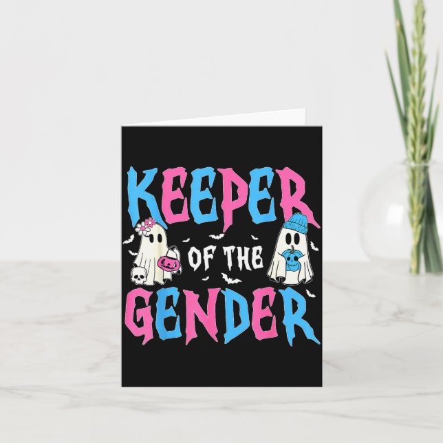 Carte Keeper Of The Gender Pumpkin Halloween Baby Gender (Devant)