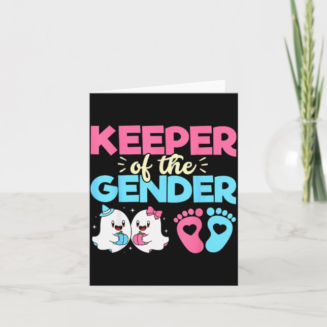 Carte Keeper Of The Gender Pumpkin Halloween Baby Gender (Devant)