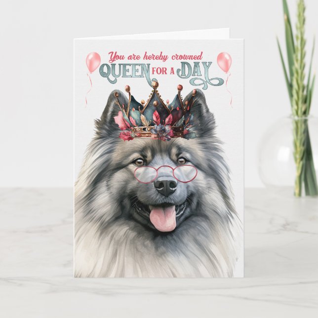 Carte Keeshond Chien Reine Jour drôle Anniversaire (Devant)