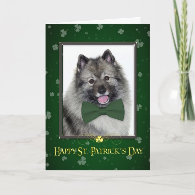 Carte Keeshond St. Patrick's Day Card (Devant)