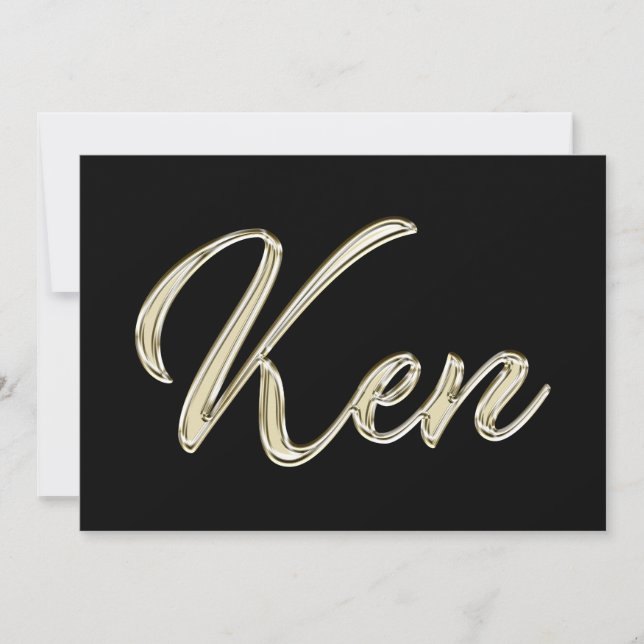 Carte Ken White Gold Handwriting (Devant)
