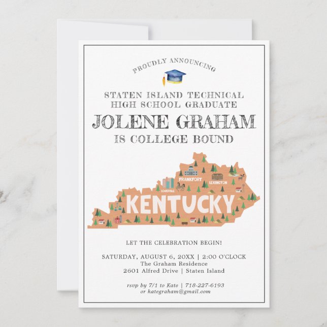 Carte Kentucky | College Bound Graduation Party (Devant)
