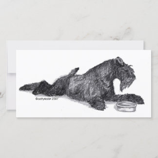 Carte Kerry Blue Terrier avec Bowl