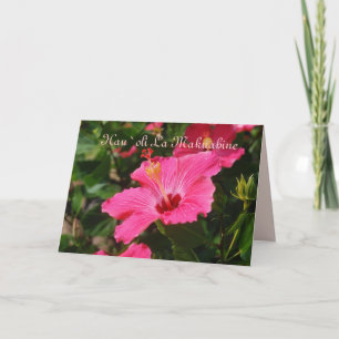 Carte Ketmie rayée de mère de rose heureux hawaïen du
