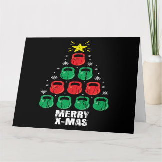 Carte Kettlebells Drôles de Noël Arbre Entraînement de F