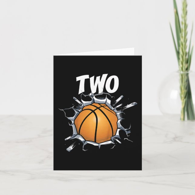 Carte Kids 2 Year Old Basketball Birthday Party Theme 2 (Devant)