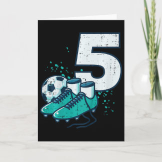 Carte Kids 5th Birthday Soccer Ball Shoes Football 5 Yea