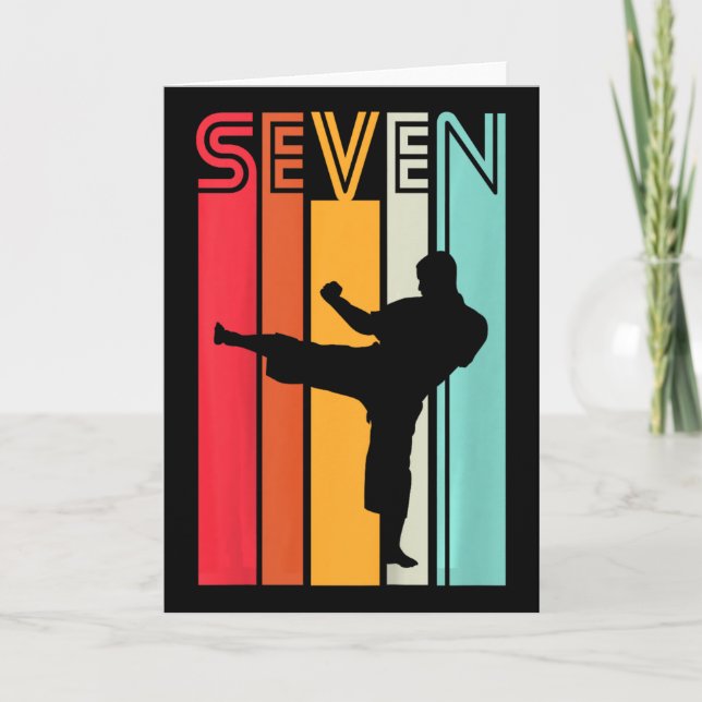 Carte Kids 7th Birthday Gift Karate Retro Taekwondo Mart (Devant)