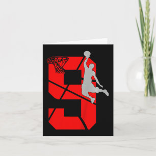 Carte Kids 9 Year Old 9th Basketball Birthday PartyTheme