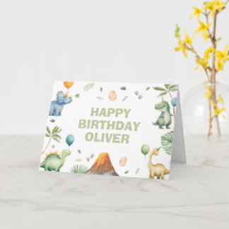 Carte Kids Jurassic Dino Dinosaur Personalized Birthday