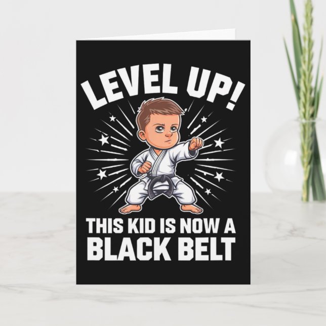 Carte Kids Karate Uniform Black Belt Award T Shirt Desig (Devant)