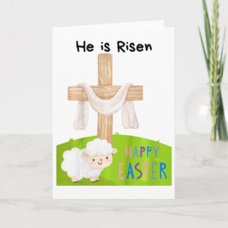 Carte Kids Religious Easter Toddler he Is Risen' Cross A