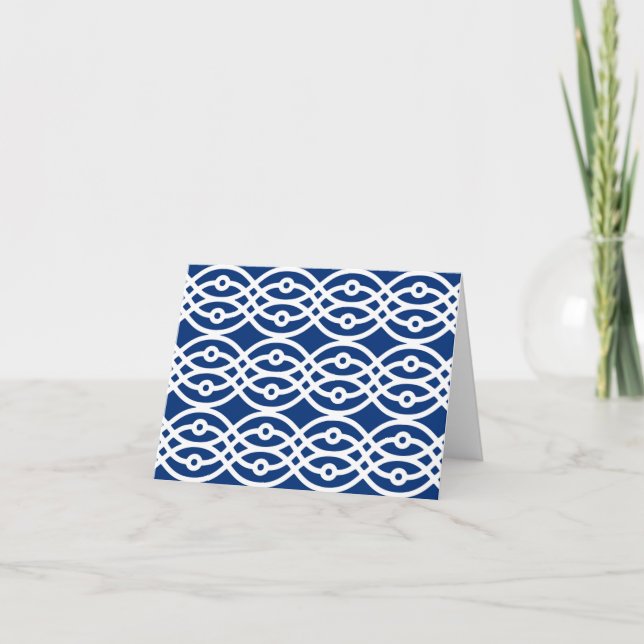 Carte Kimono, bleu marine et blanc (Devant)