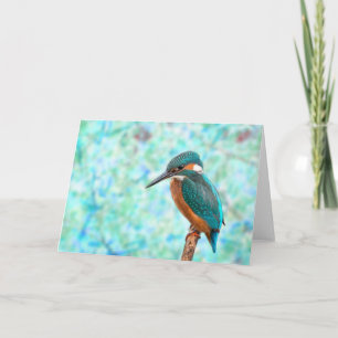 Carte Kingfisher Bird Blue Abstrait