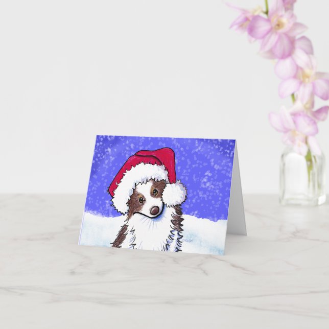 Carte KiniArt Aussie Shepherd Noël (Orchidée)