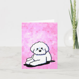 Carte KiniArt Bichon rose