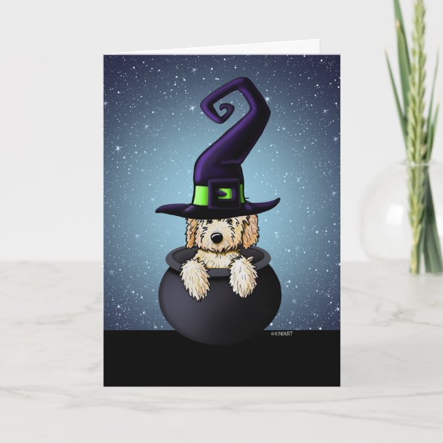 Carte KiniArt Goldendoodle Halloween (Devant)