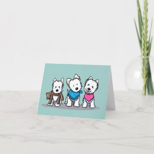 Carte KiniArt Westie Trio Note