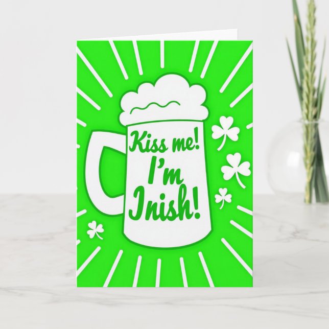 Carte Kiss Me Im Irish Beer Card (Devant)