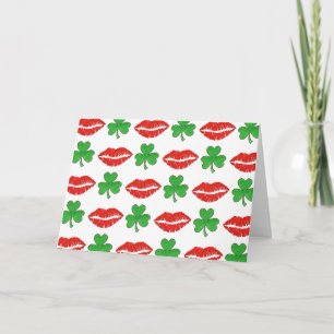 Carte Kiss Me Je suis Irlandais Lips Shamrock St. Patric