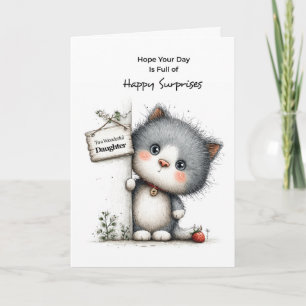 Carte Kit Cadeau Anniversaire Fille Chat Surprises Heure