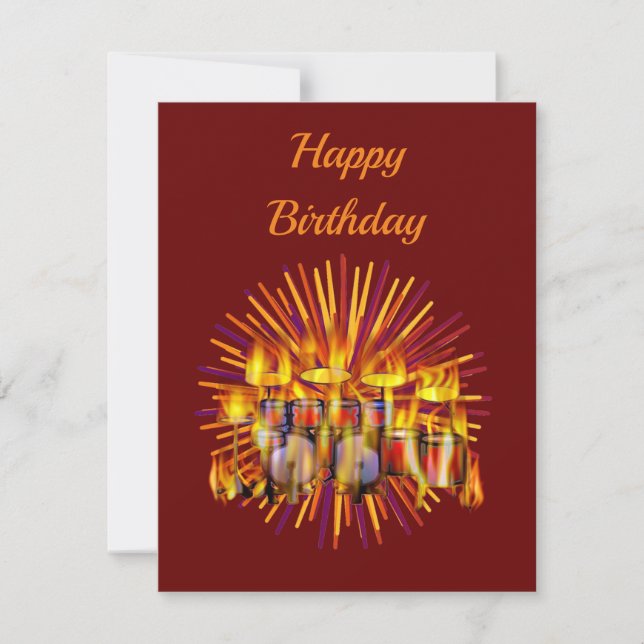 Carte Kit de batterie joyeux anniversaire (Devant)