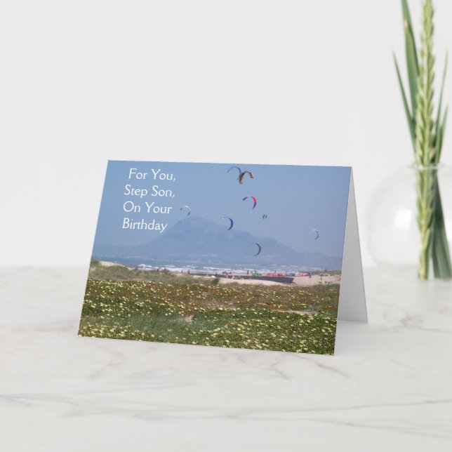 Carte Kite Surfers Step Son Anniversaire (Devant)