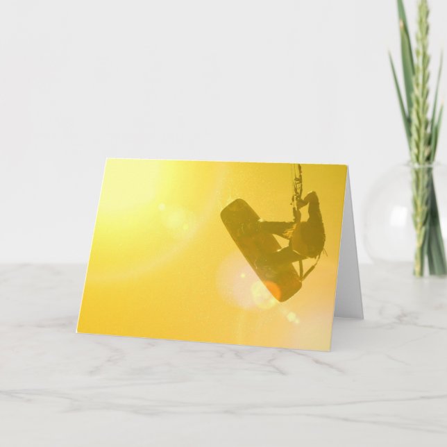 Carte Kitesurfing Silhouette Greeting Card (Devant)