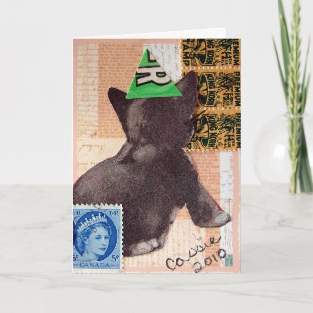 Carte Kitten dans un Casquette de fête (Devant)