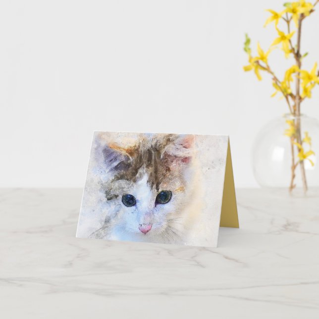 Carte Kitten Love (Fleur jaune)