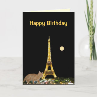 Carte Kitten on the Prowl in the Paris Night