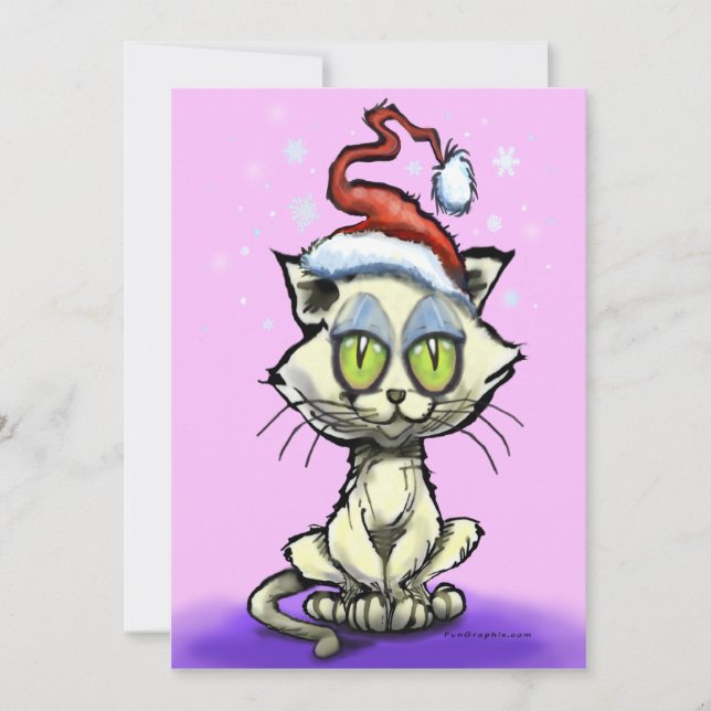 Carte Kitten Santa Hat (Devant)