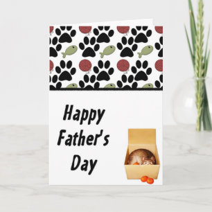 Carte Kitty dans une boîte - Funny Happy Fête des pères 