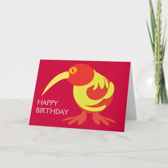 Carte Kiwi rouge et jaune (Devant)