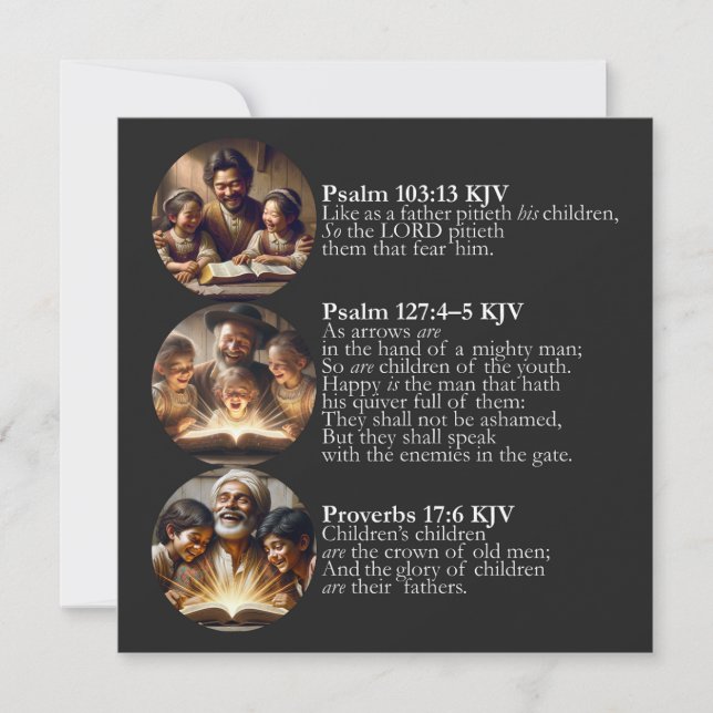Carte KJV fête des pères - Psaumes et Proverbes (Devant)