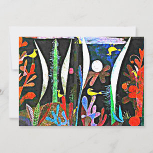 Carte Klee - Paysage aux oiseaux jaunes