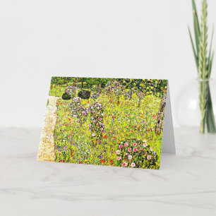 Carte Klimt - Jardin aux fruits avec Roses, art,