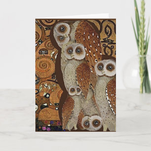 Carte Klimt, L'Arbre de Vie, Chouette Parodie 