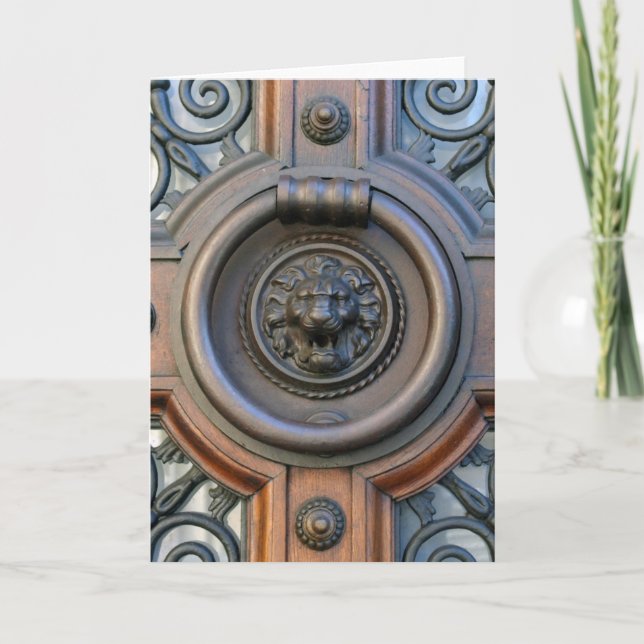 Carte Knock - Lion Door Knocker Blank Inside Card (Devant)