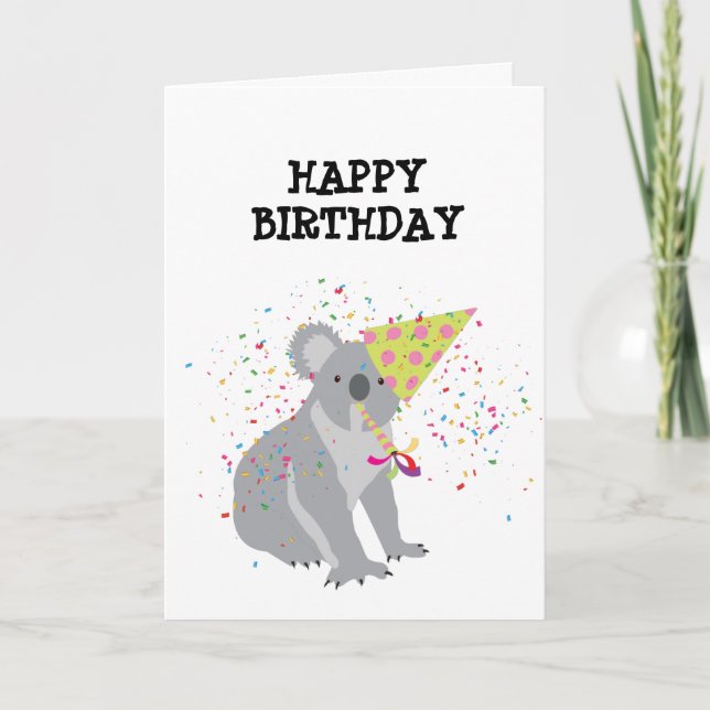 Carte Koala - Animaux ayant une fête (Devant)