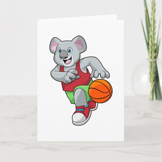 Carte Koala au sport de basket-ball (Devant)