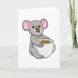 Carte Koala avec Coffee Cup