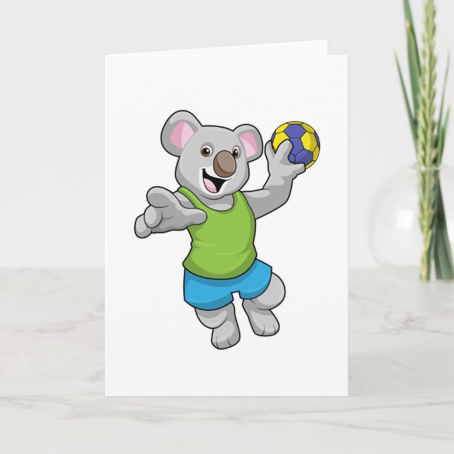 Carte Koala avec les sports de handball (Devant)